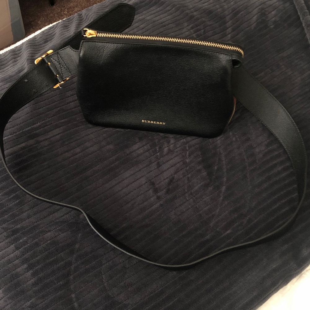 Burberry Helmsley Black Belt Bag with Gold Details